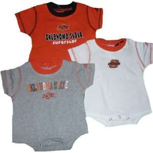Oklahoma State Cowboys 3pc Creeper Onesie Set Baby Infant 0 3 Month 