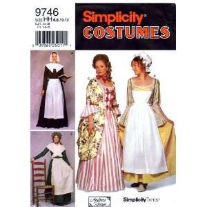 Simplicity 9746 Sewing Pattern Womens Colonial Pilgrim Dress Apron Sie 