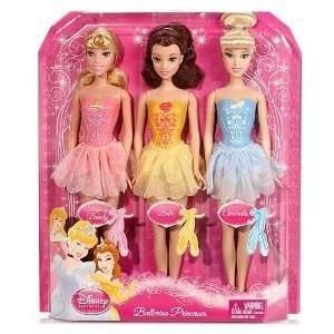 Disney Ballerina Princesses 3 Pack of Dolls   Belle, Cinderella 
