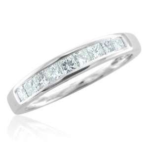   Gold Princess Cut Diamond Wedding Ring Band (GH, I1 I2, 0.50 carat