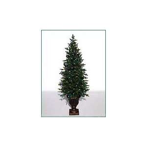  5 Golden Hickory Potted Tree Pre Lit Artificial Christmas Tree 