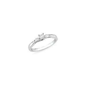 ZALES Princess Cut and Marquise Diamond Three Stone Engagement Ring in 