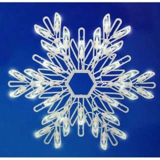 15 Cool White LED Lighted Snowflake Christmas Window Silhouette 
