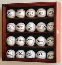 20 MLB Baseball Display Case Cabinet w/Glass Door  
