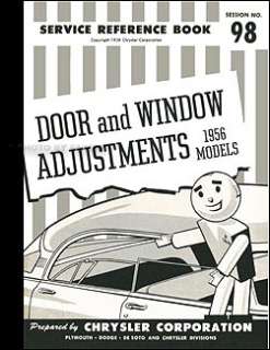 1956 Dodge Plymouth 4 Door and Window Adjustment Manual Lancer and 