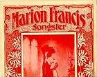 Marion Francis Songster 1899 N​umerous songs with lyrics