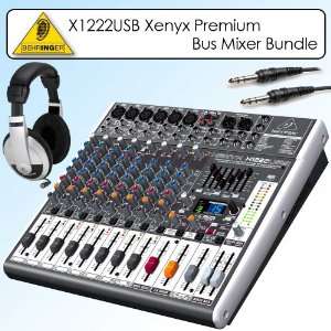 Behringer X1222USB Xenyx Premium 16 input 2/2 bus Mixer Bundle With 