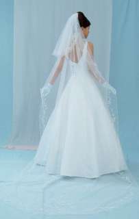 LINE BRIDAL GOWN WEDDING DRESS BLUE ACCENT Sz12 #3751  