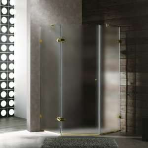   38 x 38 Frameless Neo Angle 3/8 Frosted Glass Shower Enclosure