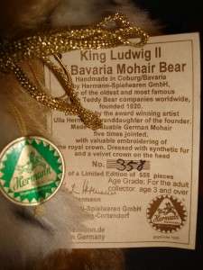    King Ludwig II of Bavaria Mohair Bear Limited Edition 358/555  