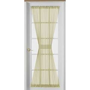  72 Inch Sheer Voile French Door Panel Curtain, Beige