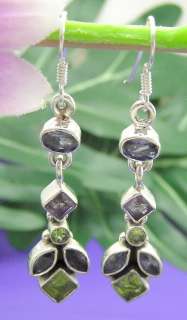 E3328 Thai 925 Sterling Silver AMETHYST SAPPHIRE PERIDOT Beautiful 