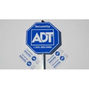  1 Authentic ADT Home Security Alarm System Yard Sign & 4 
