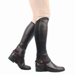 Saxon Equileather Adult Half Chaps XL Brown