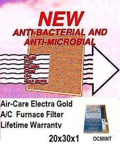 AIR CARE ELECTRA GOLD 20x30x1 ANTI MICROBIAL ELECTROSTATIC AIR FILTER 