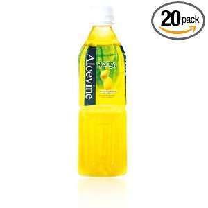 Aloevine Mango Flavored Aloe Drink with Real Aloe Pulp, 16.9 Ounce 