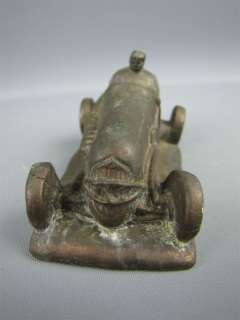 Vintage 1950s Metal Antique Style Race Car Paperweight  