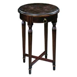  Cross Style Side Table   Traditional Antique Brown Finish 