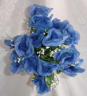 84 Long Stem Roses ~ DARK BLUE ~ Silk Wedding Flowers Centerpieces DIY 