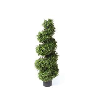  3.5 Potted Artificial Spiral Boxwood Tree Christmas Topiary 