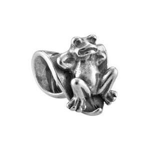 Bacio Italian Silver Bead Silver Artisan Cool Frog Charm. Compatible 