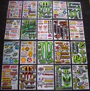 Motorcross ATV Quad Motor Bike Race Stickers 20 Sheets  