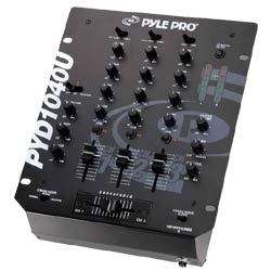 Pyle Pro Audio DJ 10 3 Channel Professional Mixer USB  