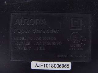 Aurora Cross Cut Paper/CD/Credit Card Shredder AS1018CD NO BASKET 