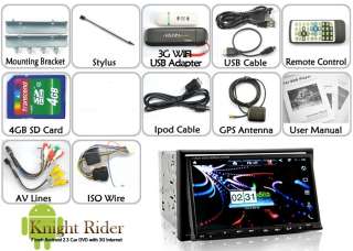 NEW 7 Inch 2 DIN HD Android Car DVD Player GPS NAV W/ Map 3G WiFi 