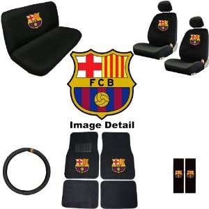  15PC FCB Barcelona Auto Accessories Interior Combo Kit 