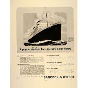  1937 Ad Babcock & Wilcox Boilers SS Washington Ship 