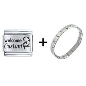   Welcome Baby Custom Laser Italian Charm Bracelet Pugster Jewelry