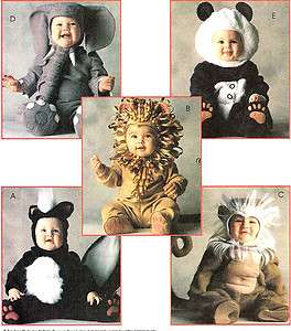 BABY INFANT HALLOWEEN COSTUMES Sz 1/2 6 mo. LION Elephant MONKEY Panda 