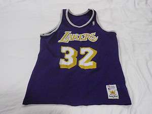 VTG Sand Knit LA LAKERS Los Angeles Purple #32 Magic Johnson XL Mens 