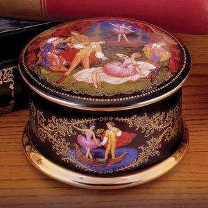   BEAUTY Black Lacquer Russian Ballet Music Box PLAYS Sleeping Beauty