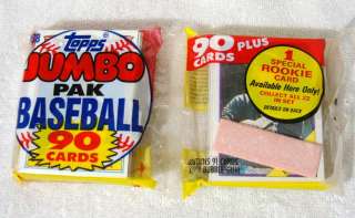 1988 Topps Baseball Jumbo Rack Packs 91 Cards MLB  
