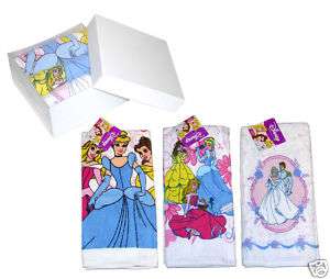 Disney PRINCESS Bath Kitchen Hand Tea Towels Gift Box  