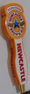 NEWCASTLE BROWN ALE WOOD DOUBLE SIDED BEER TAP HANDLE  