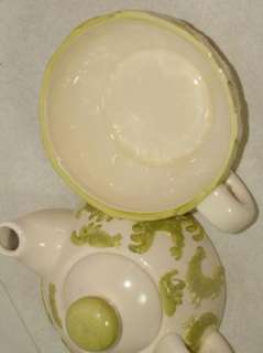 MSRF Tea for One Green / cream Rooster Tea pot and Cup  