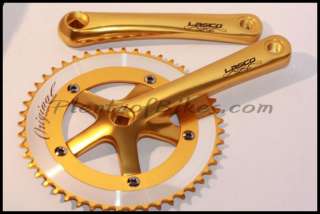 Bike Bicycle Fixie Alloy Lasco 48T Gold Crank Crankset  