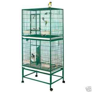   DOUBLE STACK BREEDER FLIGHT PARROT CAGE 32x21x60 bird toy toys cages