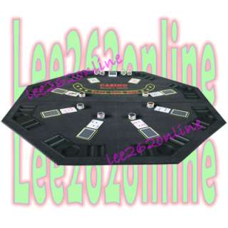 Folding Octagon Table Top Blackjack Texas Holdem Poker 48  