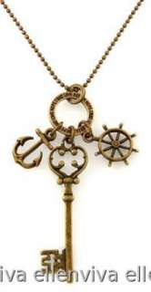 Boat Steering Wheel Anchor Key Necklace New #ne258cp  