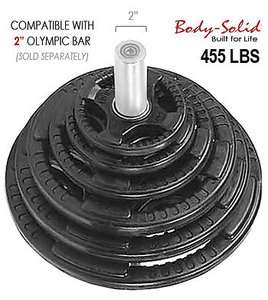 Body Solid 455 lb. Rubber Grip Olympic Plates ORST455  