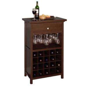 New Wooden 20 Bottle Wine Cabinet Rack   Antique Walnut  