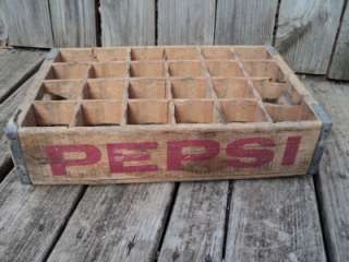 Vintage Pepsi Cola Wooden Crate for 24 Soda Bottles Tulsa, Okla  