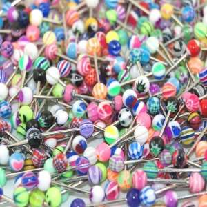 Lot of 30 Assorted Surgical Steel Barbell Tongue Rings 14 