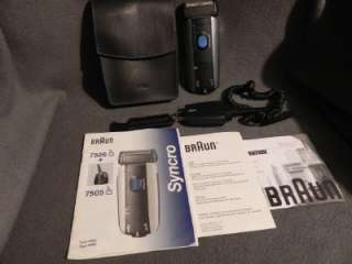 BRAUN SYNCRO ELECTRIC SHAVER MODEL 7505 LOCKABLE HEAD W TRIMMER MADE 