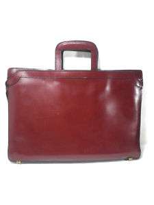   Burgundy Leather Soft Sided Briefcase w/ Retractable Handles  