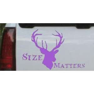 Purple 16in X 10.4in    Size Matters Big Buck Decal Hunting And 